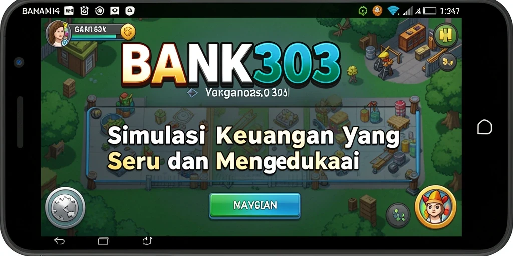 Tampilan screenshot utama BANK303 dengan gameplay simulasi keuangan yang menarik.