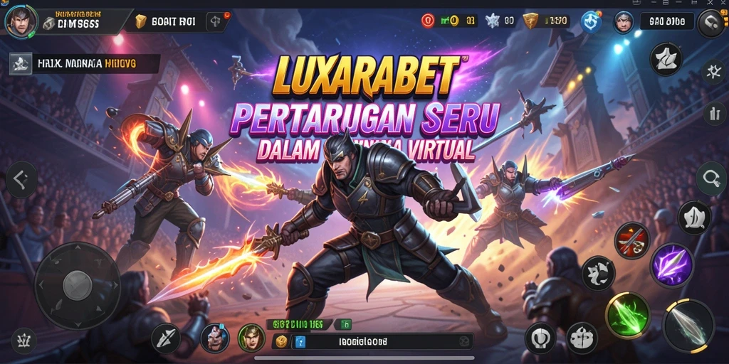 Screenshot gameplay LUXARABET menampilkan pertarungan yang seru dan dinamis.