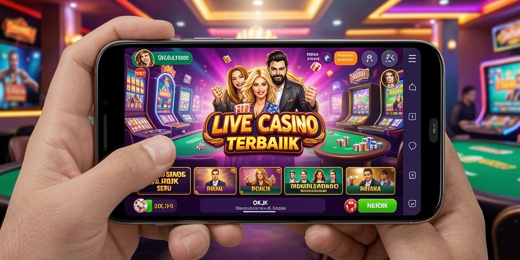 Tampilan menarik dari permainan Live Casino di OKJK dengan dealer profesional.