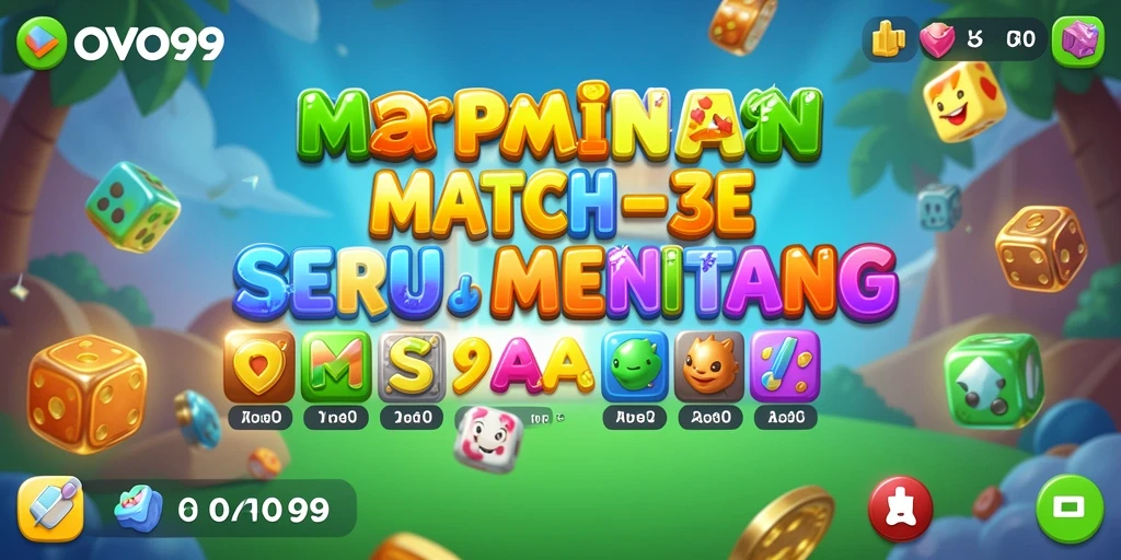 Tampilkan gameplay seru OVO99 dengan tantangan Match-3.