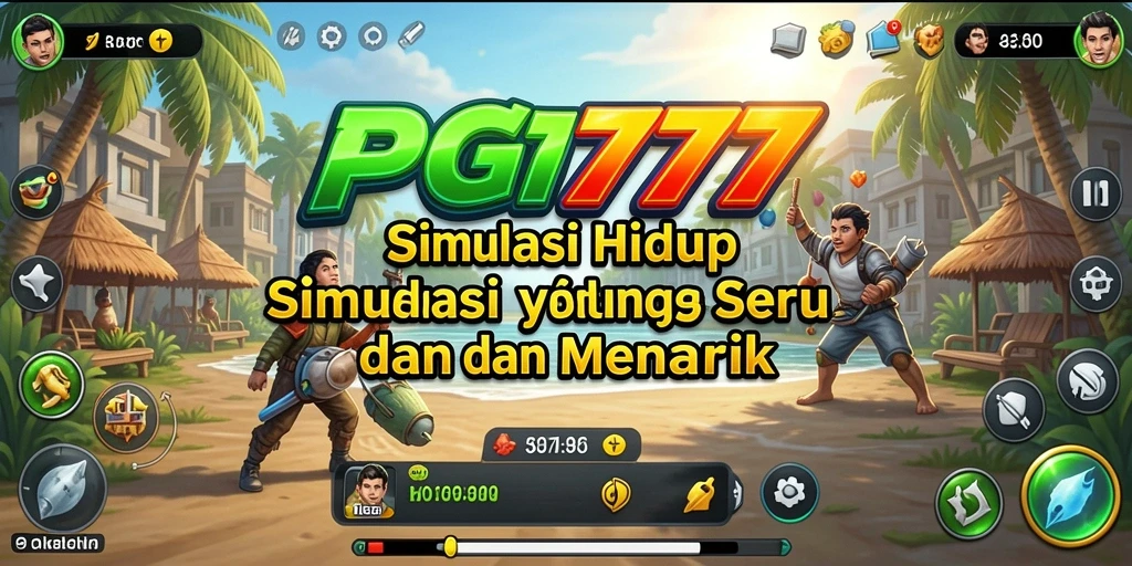 Screenshot utama PG777 menunjukkan kehidupan virtual yang interaktif dan menyenangkan.