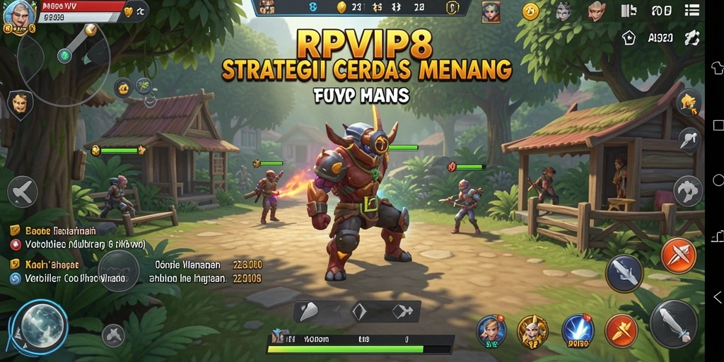 Screenshot gameplay RPVIP8 menampilkan pertempuran strategis yang intens.