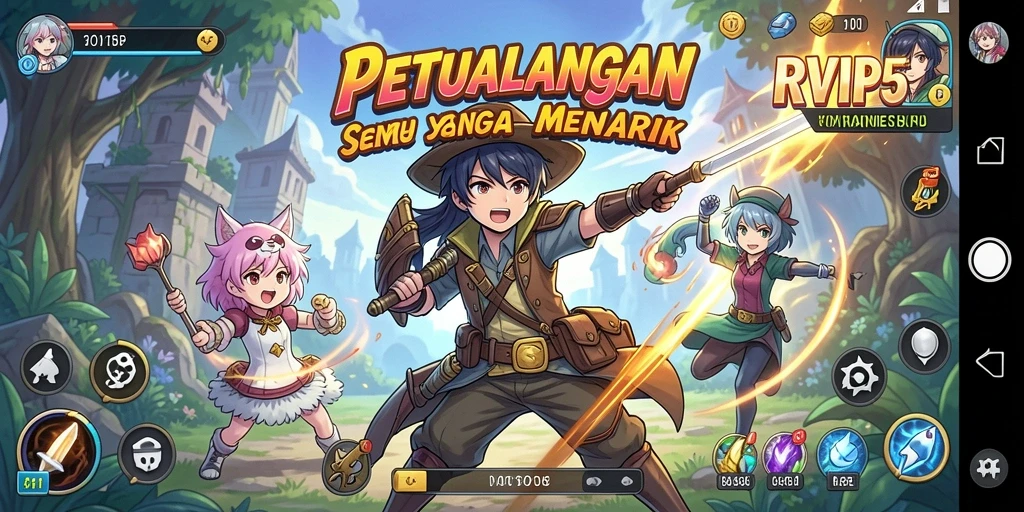 Tampilan gameplay yang menampilkan aksi karakter anime yang menakjubkan.